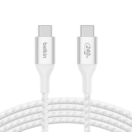 BELKIN Câble USB-C vers USB-C 240W 2m (Blanc) | Charge Ultra Puissante | APOMobile